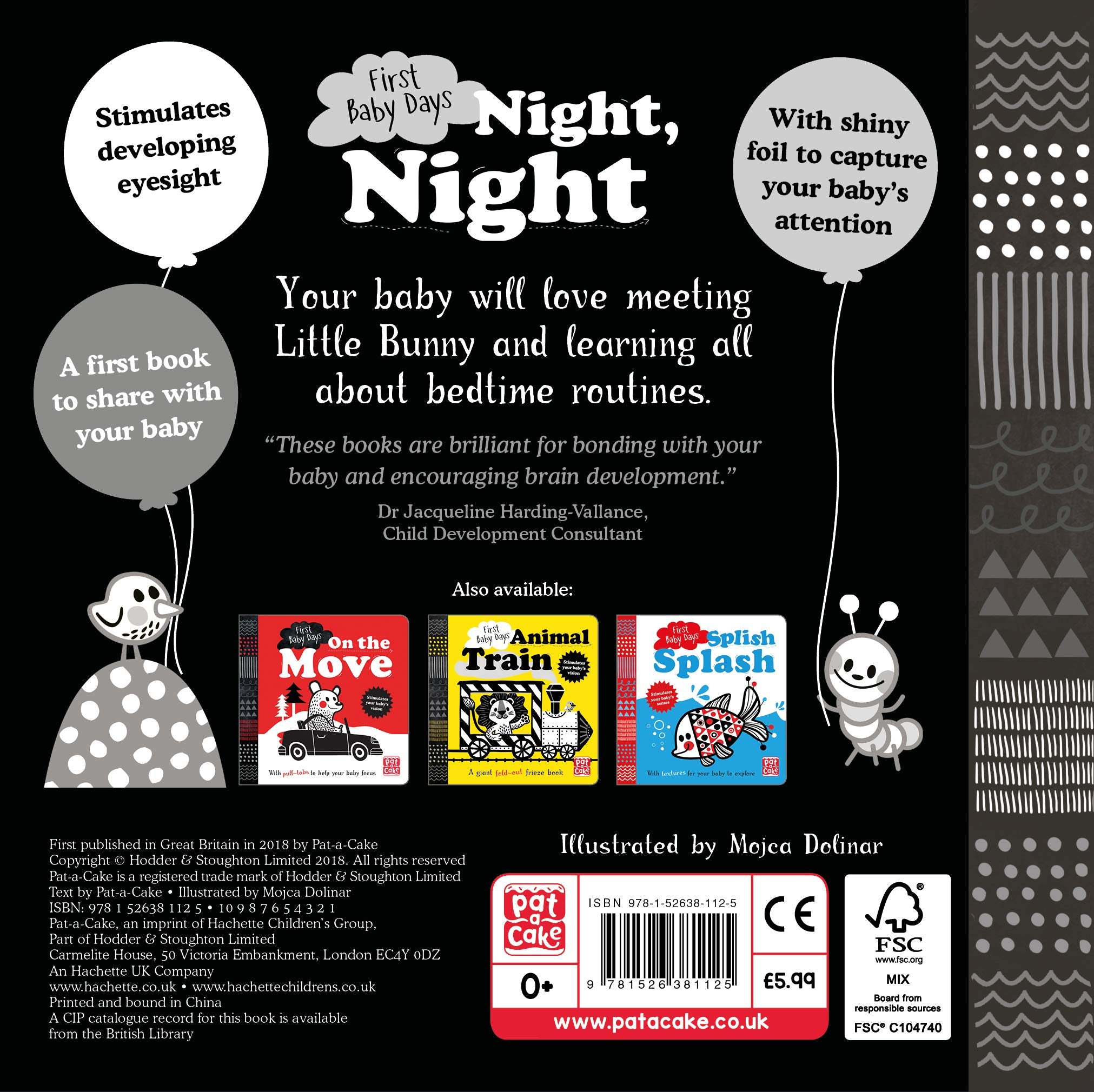 black and white/high contrast board book for newborn babies.