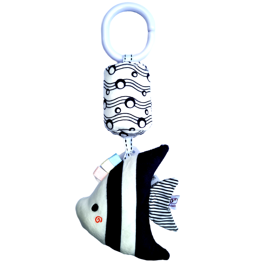 Black and White Tropical Fish Rattle