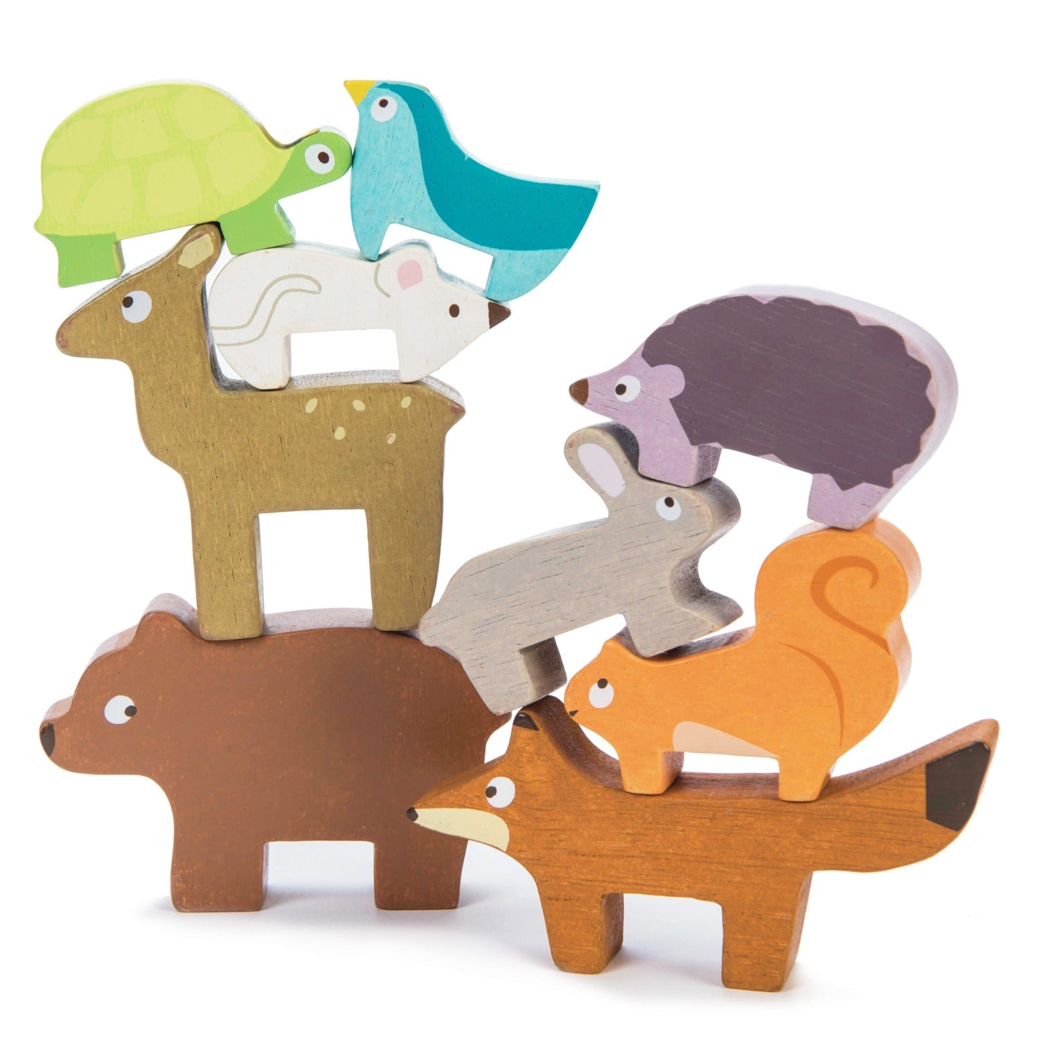 wooden forest stacking animals