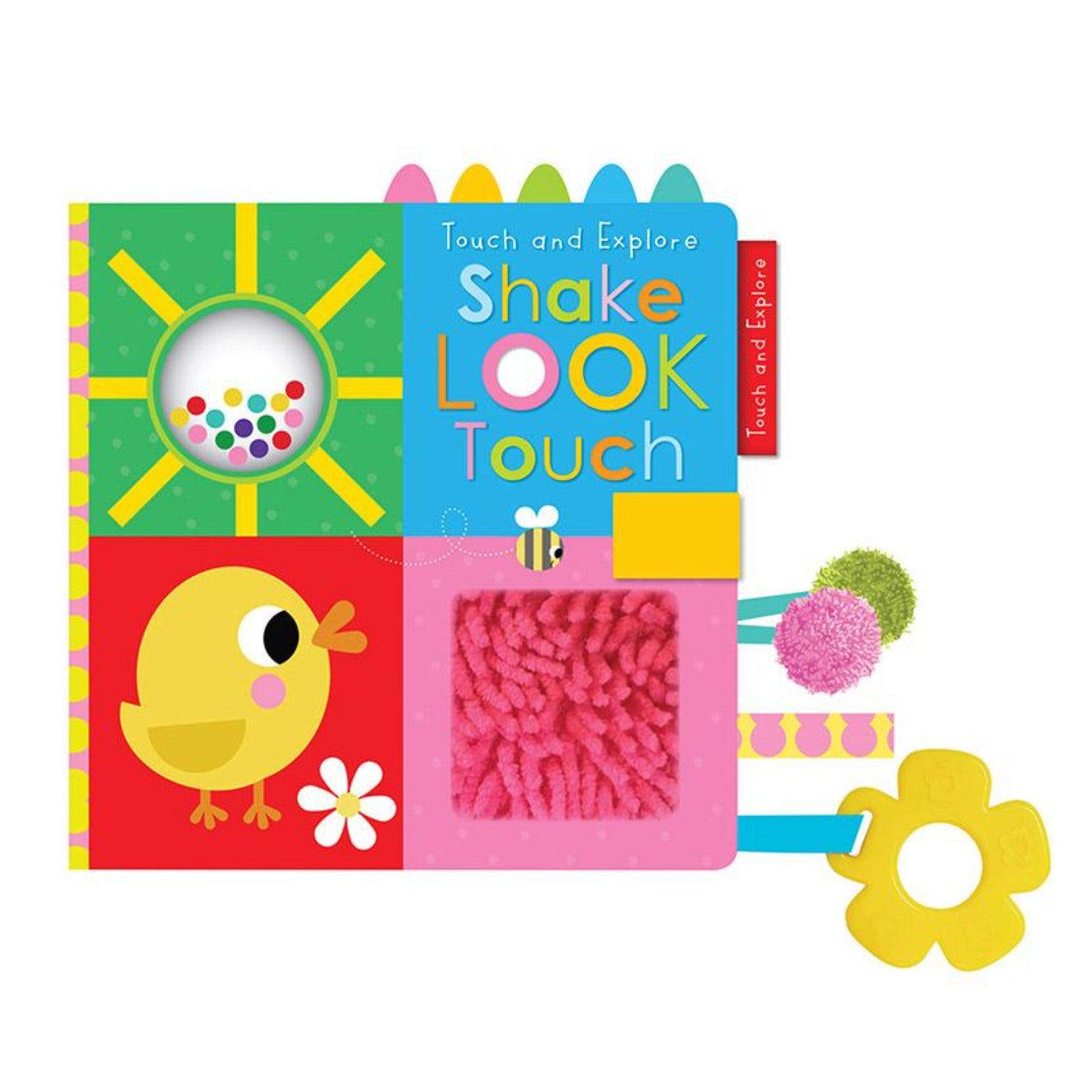sensory cloth book, aimed at newborns and babies from birth to 12 months.